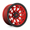 Image of FUEL FUEL D695 COVERT CANDY RED BLACK BEAD RING wheel