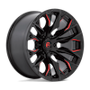 Image of FUEL FUEL D823 FLAME GLOSS BLACK MILLED CANDY RED wheel