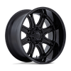 Image of FUEL FUEL DARKSTAR MATTE BLACK GLOSS BLACK LIP wheel