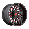 Image of FUEL FUEL D808 HURRICANE GLOSS BLACK MILLED RED TINT wheel