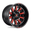 Image of FUEL FUEL D621 HARDLINE GLOSS BLACK RED TINT wheel