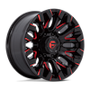 Image of FUEL FUEL D829 QUAKE GLOSS BLACK MILLED RED TINT wheel