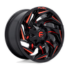 Image of FUEL FUEL D755 REACTION GLOSS BLACK MILLED RED TINT wheel