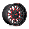 Image of FUEL FUEL D612 STROKE GLOSS BLACK RED TINT wheel