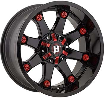 BALLISTIC 581 BEAST GLOSS BLACK RED ACCENTS Gloss Black/Red Accents